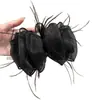 Nuevo Estilo 2025 Pinza para el Cabello de Malla con Plumas y Lazo para Mujer, Pasador para Añadir Volumen en la Parte Trasera de la Cabeza, Accesorio para el Cabello para Peinados Recogidos, Pinza de Tiburón
