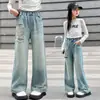 Ropa para Niñas, Pantalones para Niños Talla Mediana y Grande, Jeans Rasgados Casuales Estilo Coreano Nuevos Primavera y Otoño 2026, Modelo de Primavera