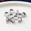 Prata Esterlina S925 Moeda Tubo Redondo Acessórios de Furo Grande Anel de Corrida Antigo Retro Anel de Prata Material para Miçangas DIY Feito à Mão