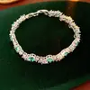 Pulsera Europea y Americana Transfronteriza de Zirconia con Hebilla Retorcida, Estilo Exquisito de Nicho, Pulsera Versátil, Lujo Ligero, Sensación de Alta Gama, Joyería para Mujer