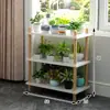 Suporte de Flores de Madeira Maciça e Ferro Layout de Sala de Estar Escada de Chão Multicamadas Rack de Armazenamento para Suculentas Varanda Suporte para Vasos de Flores