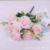 Laço de Cabo com Plantas Aquáticas Anna Rose Decoração de Casa Arranjo de Casamento Rosa Anna Artificial de 7 Cabeças