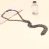 Para Estilo Lujo Ligero Collar Largo Colgante de Malla Metálica Hueca Diseño Europeo y Americano Cadena de Suéter con Empalme de Metal