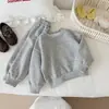 Conjunto Casual Colorido de Bolinhas Estilo Primavera e Outono para Meninas Conjunto de Duas Peças com Moletom de Manga Longa e Calça Estilo Coreano Roupa Esportiva Infantil Estilosa