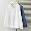 100kg Tallas grandes mujer otoño nueva colección elegante cuello con volantes manga larga camisa casual ropa de trabajo blusa 0997