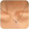 Collar Transfronterizo Amazon Nuevo Simple Perforado 26 Iniciales Collar con Colgante Pequeño Cadena para Clavícula de Mujer Joyería