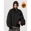 Chaqueta simple para hombre transfronteriza, nuevo modelo otoño e invierno 2026, abrigo de algodón casual holgado versátil de color liso para adolescentes