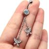 Gaibei Europeo y Americano Transfronterizo Anillo para Ombligo de Mariposa Engastado a Mano con Estrella Luna Girasol Abeja Anillo para Ombligo Decoración Umbilical Uña Umbilical con Forma de Flor