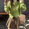 Diseño de Botones Coloridos Estilo Coreano, Cárdigan de Punto Casual Estilo Occidental para Mujer, Nueva Chaqueta Suéter Corta Suelta Suave y Cera para Otoño e Invierno