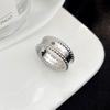V Oro Versión Alta Chapado Grueso 18K Mi Oro Calidoscopio Firma Anillo Trébol de Cuatro Hojas Moda Anillo Personalidad Salida de Fábrica