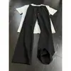 Pantalones deportivos blancos grises cleanfit de dobladillo curvo para hombre, primavera y otoño, estilo americano, pantalones con corte angular, pantalones ajustados rectos microacampanados