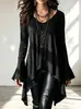 Top de manga longa, gola redonda, cor sólida, assimétrico, 2026, moda feminina, estilo europeu e americano, disponível para vendas transfronteiriças na Amazon, coleção outono/inverno, em estoque