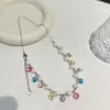 Dulce Collar de Perlas de Color Dopamina para Niñas, Cadena Fresca y Elegante para la Clavícula, Accesorio Estilo Vacaciones en la Playa