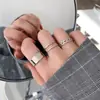 Anillo Abierto Ajustable Minimalista para Mujer, Estilo Hip-Hop, Diseño Coreano y Japonés, Anillo para Falange del Dedo Índice, Anillo Minimalista de Nicho