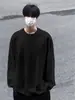 Sudadera Pesada Americana para Hombre Verano 2024 Ropa con Estilo Algodón Cuello Redondo Manga Larga Camiseta Negra Ropa Base Interior