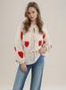 Otoño e Invierno Nuevo Europeo y Americano Transfronterizo Bordado Amor Suéter para Mujer Chaqueta con Tirantes Moda Combinable Comercio Exterior Tejido para Mujer