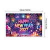 Tela de fondo para Año Nuevo 2027 transfronteriza, decoración de ambiente festivo para fiesta de Nochevieja europea y americana, banner fotográfico de tela colgante
