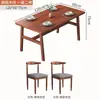 Mesa de Jantar Nórdica para Apartamentos Pequenos, Mesa de Jantar Moderna Minimalista para Casa Alugada, Conjunto de Mesa e Cadeiras Retangular de Luxo Leve, Design Simples