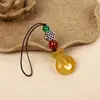 Wang Tao Flor Raposa Pequena Pingente de Corrente para Celular Ágata Natural Calcedônia Pingente de Pen Drive Pingente para Bolsa de Mulher Chaveiro Venda por Atacado