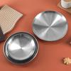 Disco de Acero Inoxidable 304 Plato para Barbacoa Doble Capa Estilo Coreano Plato para Bistec de Restaurante Plato para Snacks Plato para Salah Bandeja para Dim Sum Plato para Huesos