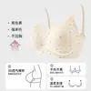 Cómoda Ropa Interior Floral Sin Costuras Estilo Pastoral para Niñas Copa Redonda Push-Up Retractora de Busto Anticaída Sujetador de Soporte Suave