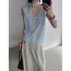 Mmc Dition Tejido de Seda Helada para Mujer Verano Nuevo Delgado Holgado Ropa Exterior de Gama Alta Chaleco Top sin Mangas