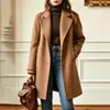 Nuevo Abrigo de Lana para Mujer Casual Elegante Vintage de Longitud Media con Cuello Solapa Otoño/Invierno 2026 Transfronterizo