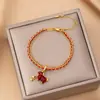 Hazte Rico al Instante~ Nuevo Pulsera Roja de Caballo Estilo Chino para Mujer, Modelo Nuevo, Lujo Ligero, Nicho, Accesorio de Mano de Doble Capa para el Año de Nacimiento