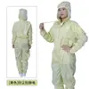 Ropa Protectora Clase 100 con Malla con Cordón, Traje Antiestático de Una Pieza con Capucha, Ropa para Sala Limpia de Laboratorio, Ropa de Trabajo Antipolvo y Antiestática