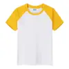 Camisetas Infantis de Manga Curta, Novo Estilo, Logo Personalizado, Estampa Gráfica, Camisetas Publicitárias, Versão Lisa de Cor Contrastante, Uniformes de Grupo de Algodão Puro