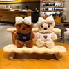 Nuevo Llavero de Oso con Lazo de Peluche, Llavero de Muñeco de Dibujos Animados Lindo, Colgante para Bolso de Pareja, Pequeño Regalo