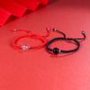 Pulsera de Plata 925 con Cristal de Fresa Natural Pulsera para Parejas Cuerda Roja Cuerda Tejida para Hombre y Mujer Joyería de Moda Versátil