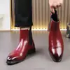 Sapatos Masculinos de Couro Slip-On Tamanho Grande Transfronteiriços Outono e Inverno 2024 Novas Botas Chelsea Masculinas Tamanho Grande 46 Botas Masculinas