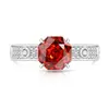 Anillo de Gemas de Colores Corte Rosa Super Brillante Diamante de Alto Carbono Moda Simple Chapado en Oro Real Anillo de Dedo Venta Caliente Transfronteriza Transmisión en Vivo Dropshipping