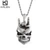 Colgante con gesto de personalidad de hip hop europeo y americano, collar con "Te amo", colgante de calavera de moda, accesorios de moda de rapero