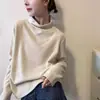 Camiseta Térmica de Manga Longa com Gola Alta para Mulheres, Camisa Base Elegante Casual Versátil com Design de Bordado de Alta Qualidade