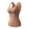 Chaleco Cálido de Terciopelo Alemán para Otoño e Invierno para Mujer con Forro de Felpa y Almohadilla en el Pecho, Chaleco Interior Engrosado sin Costuras, Ropa Interior a Prueba de Frío y Calor
