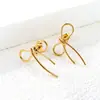 Pendientes de Lazo de Celebridad de Internet Pendientes de Diseño Simple Creativo Joyería Chapada en Oro de 18 Quilates Pendientes de Acero Inoxidable Venta al por Mayor