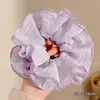 Scrunchie floral multicamadas estilo coreano, elástico de cabelo de alta qualidade, corda para coque estilo preguiçoso, acessório de cabelo elástico