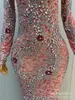 Vestido de Adulto con Múltiples Diamantes, Estilizado de Cola de Pez, Manga Larga para Fotografía de Modelos de Coches, Falda Larga