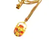 Tienda de Oro Mismo Estilo Dorado Antiguo Esmalte Carácter de Fortuna Dios de la Riqueza Colgante Nuevo Estilo Chino Estilo Nacional Colgante Dios de la Riqueza Cadena para Suéter