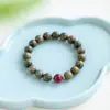 Auténtico Sandalo Verde Argentino Pulsera de Energía de los Cinco Elementos Estilo Zen Estilo Chino Pulsera de Sandalo Venta Directa de Fábrica Modelo de Pareja