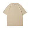 Camiseta de Algodón de Xinjiang 230g Algodón Pesado Manga Corta para Hombre y Mujer Parejas Media Manga Verano Blanca Cuello Redondo Camiseta Básica Holgada