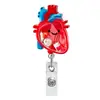 Nuevo modelo de portatarjeta retráctil con insignias de corazón, estómago y pulmón, portatarjeta médico giratorio con mecanismo de extracción fácil