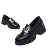 Mocasines 2026 Otoño/Invierno Nuevo Estilo Zapatos Pequeños de Cuero Estilo Británico Estilo Académico Casual Versátil Zapatos de un Solo Color Suela Gruesa Zapatos de Cuero Mujer