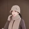 Chapéu quente de novo estilo para mulheres de meia-idade e idosas, chapéu de lã de outono e inverno, pelo de coelho de vovó, forrado com fleece, espessado, chapéu quente