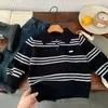 Suéter Masculino Bangcheng 2026 Inverno Novo Estilo Coreano Infantil Listrado Gola Polo Tricô Top de Inverno para Meninos