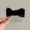 Peine de Pelo con Lazo de Peluche Vintage para Mujer, Peine Invertido para Flequillo, Pinza para el Cabello, Estilo Celebridad de Internet, Nuevo Pinza Lateral Antideslizante Otoño/Invierno para Cabello Suelto