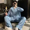 Pijama para Hombre Primavera y Otoño Seda de Hielo Manga Larga 2026 Nuevo Dibujos Animados Elegante Juvenil Seda Otoño Conjunto de Ropa para el Hogar