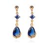 Aretes de Cobre con Baño de Oro de 18K de Joyería Popular de Amazon, Colgante de Cristal K9 Multicolor con Forma de Gota, Aretes para Mujer